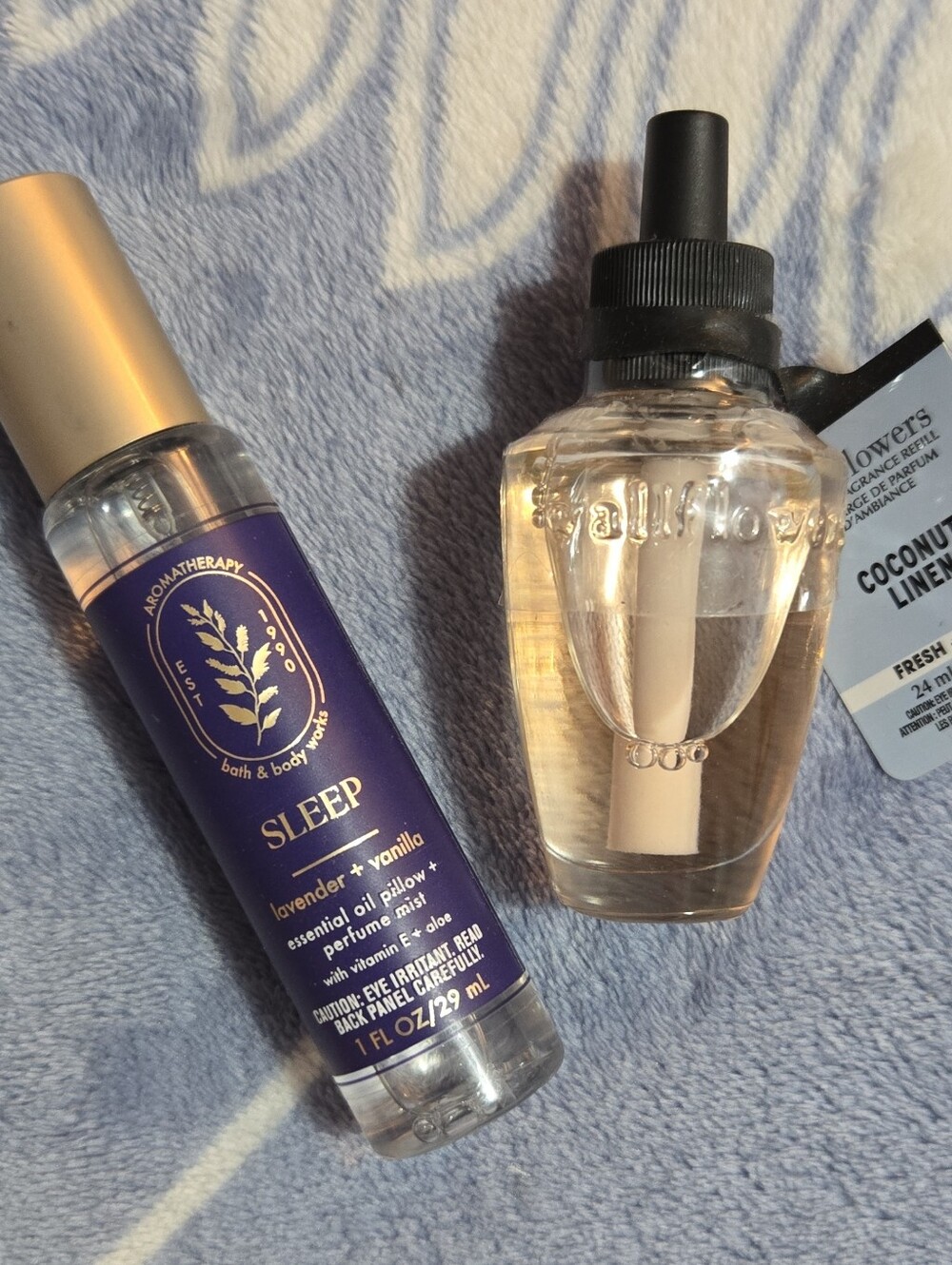 2 Pc Bath&Body Works Sleep Lavender Vanilla Mist + Wallflowers Fragrance